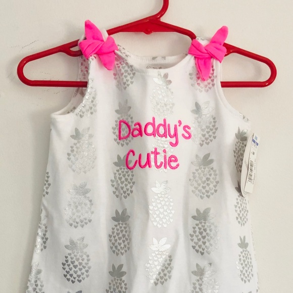 White onsie with Shimmering Pineapple 3-6 months - Picture 2 of 7